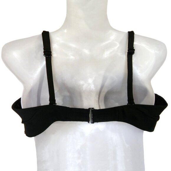 Turquoise Couture Black Adjustable Bikini Top D Cup - Picture 3 of 5